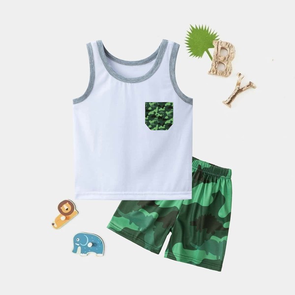 

Toddler Boys Camo Tank Top With Shorts, Multicolor