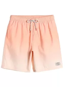 Manfinity Shorts de natación de hombres con cordón de ombré - Naranja Coral - Ver 1
