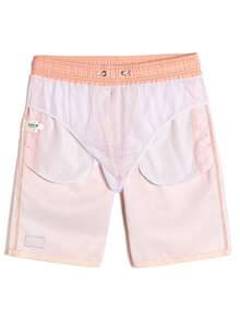 Manfinity Shorts de natación de hombres con cordón de ombré - Naranja Coral - Ver 3