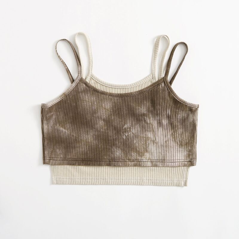 

2 In 1 Tie Dye Ribbed Cami, Multicolor