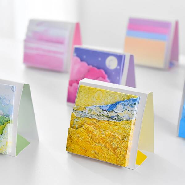 

1pc Oil Painting Random Memo Paper, Multicolor