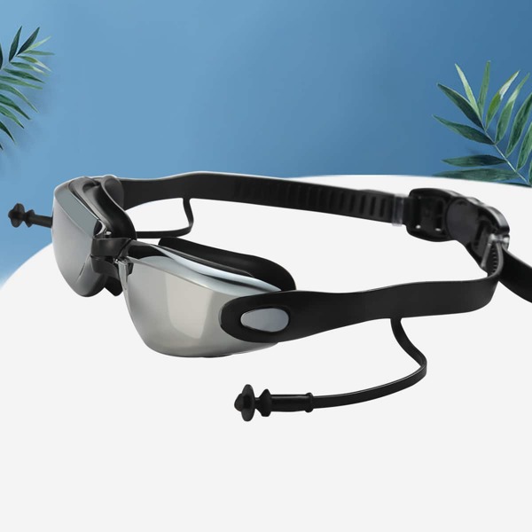 

Anti-fog Swimming Goggles With Earplugs, Black