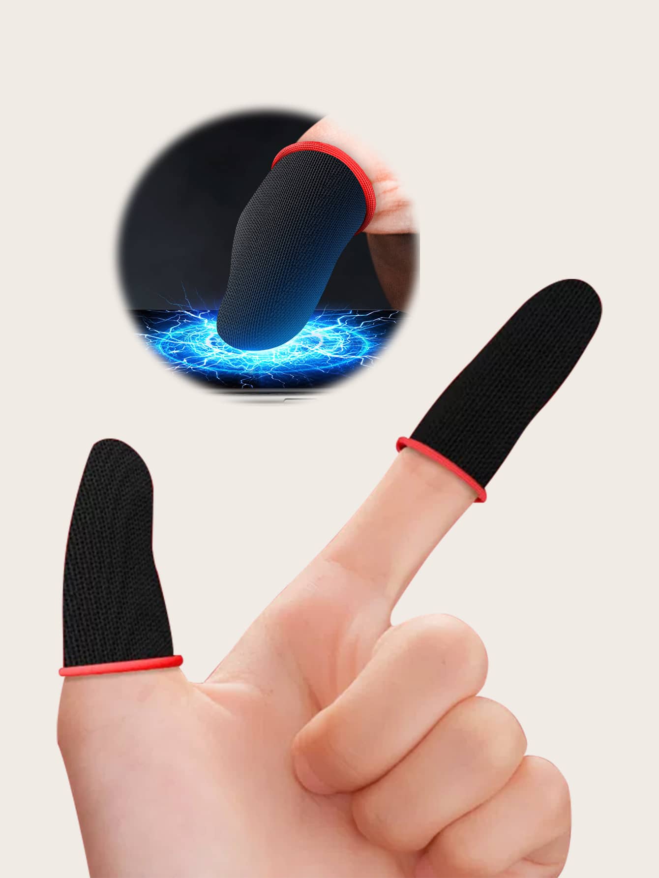 1pair Finger Sleeves For Gaming, Thumb Sleeves Mobile Gaming Anti-Sweat Breathable Seamless Touchscreen Mobile Game Controller Finger Covers Set For