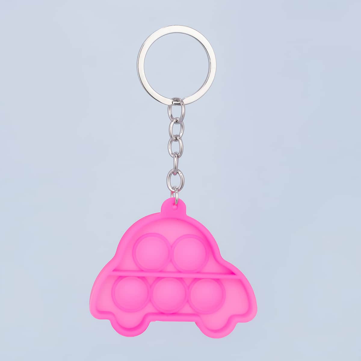 

Silicone Cartoon Car Keychain, Hot pink