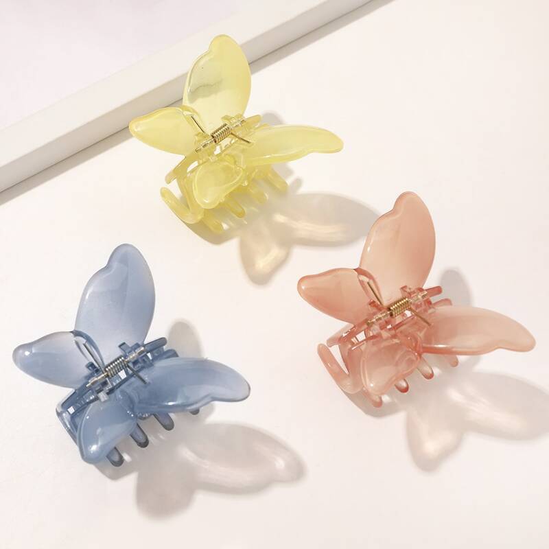 

3pcs Butterfly Design Hair Claw, Multicolor