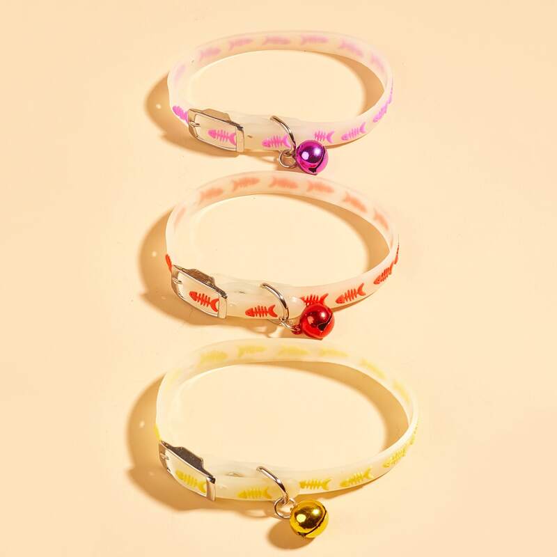 

1pc Bell Decor Random Color Pet Collar, Multicolor
