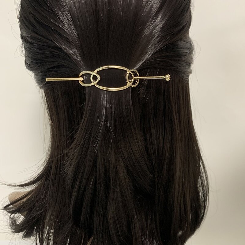 

Metal Hair Slide With Stick, Gold