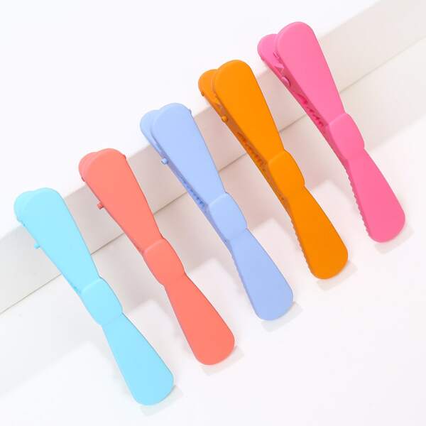 

5pcs Solid Hair Clip, Multicolor