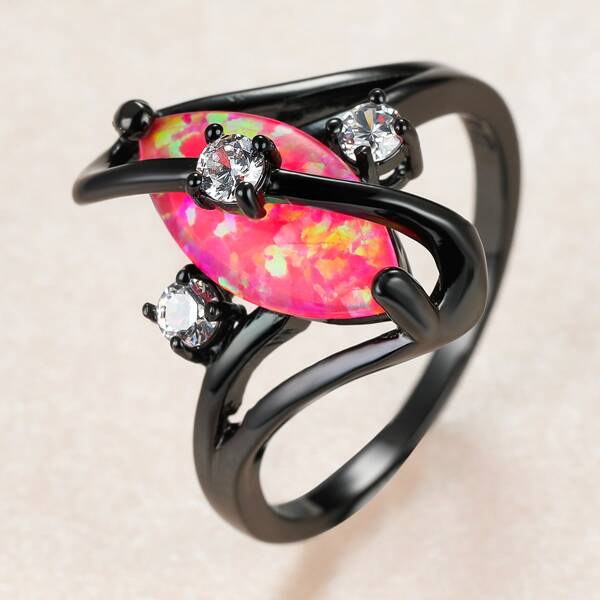 

Opal Decor Ring, Black