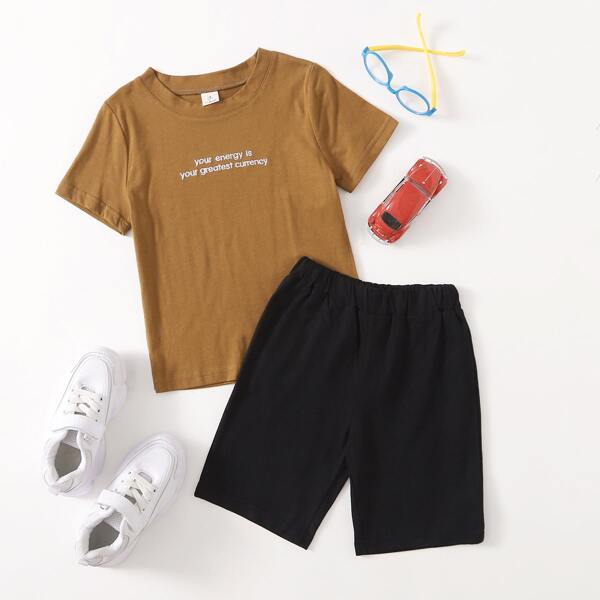 

Toddler Boys Slogan Graphic Tee & Track Shorts, Multicolor