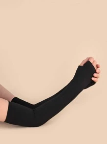 1pair Solid Sun Protection Sleeves Halloween - Black - View 1