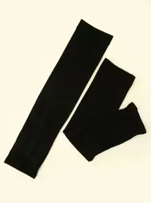 1pair Solid Sun Protection Sleeves Halloween - Black - View 3