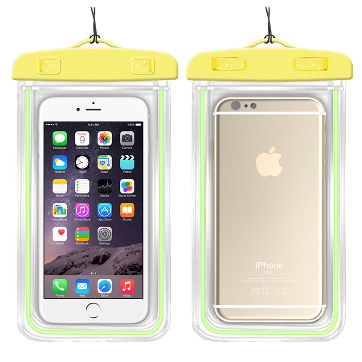 

1pc Clear Phone Waterproof Bag, Yellow