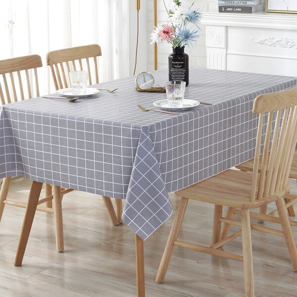

Plaid Pattern Water Proof Tablecloth, Grey