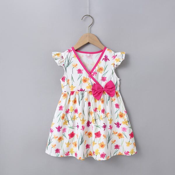 

Toddler Girls Bow Front Floral Dress, Multicolor
