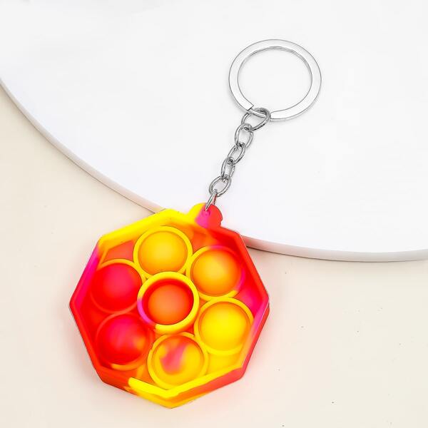 

Silicone Geometric Keychain, Multicolor