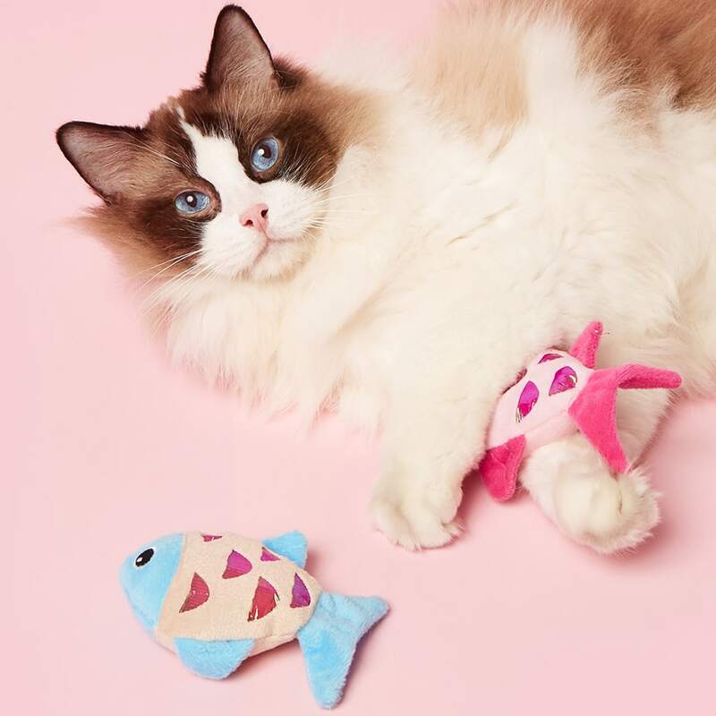 

1pc Fish Shaped Random Color Pet Sound Toy, Multicolor