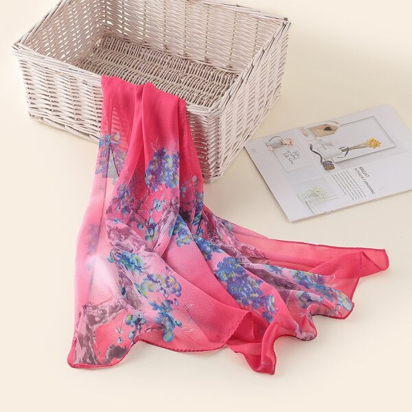 

Flower Print Scarf, Multicolor