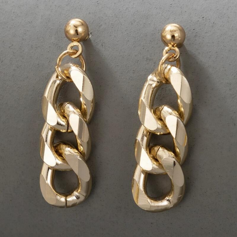 

Chain Drop Earrings, Gold