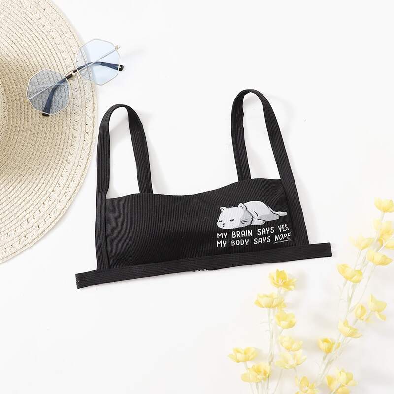 

Cat Bikini Top, Black