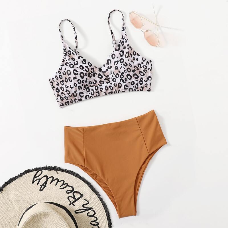 

Leopard Print Bikini Swimsuit, Multicolor