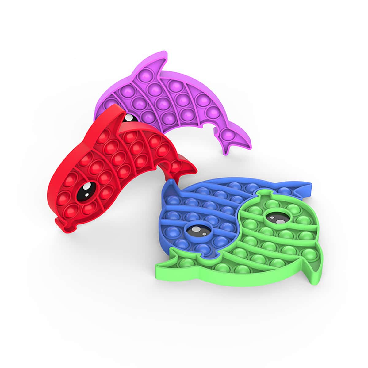 

1pc Random Fish Stress Relief Bubble Toy, Multicolor