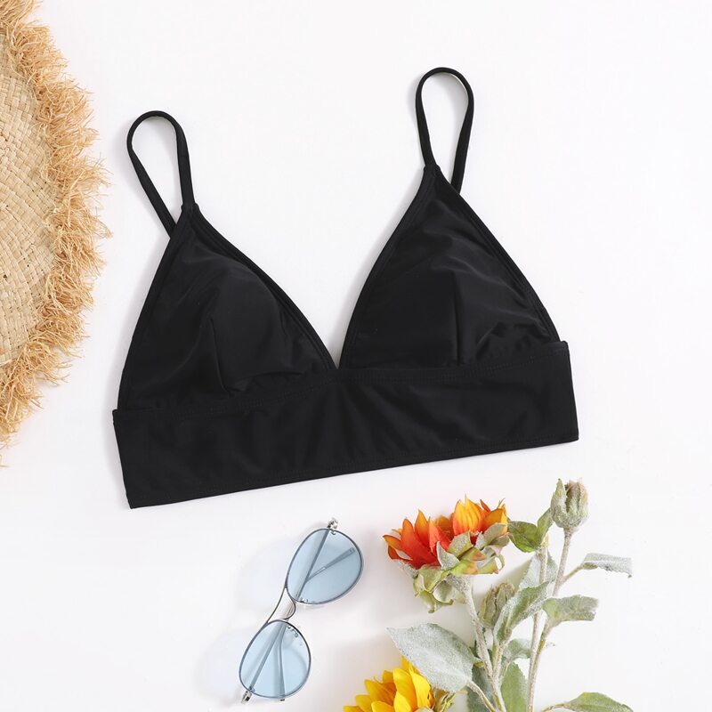 

Solid Triangle Bikini Top, Black