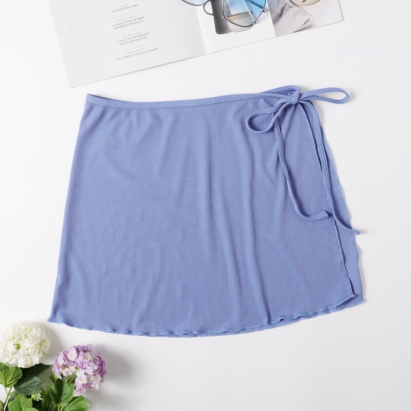 

Tie Side Cover Up Skirt, Blue