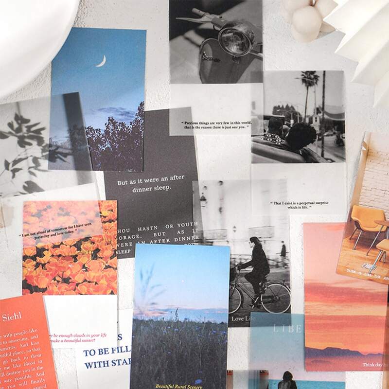 

20sheets Landscape Print Random Material Paper, Multicolor