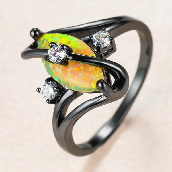

Opal Decor Ring, Black