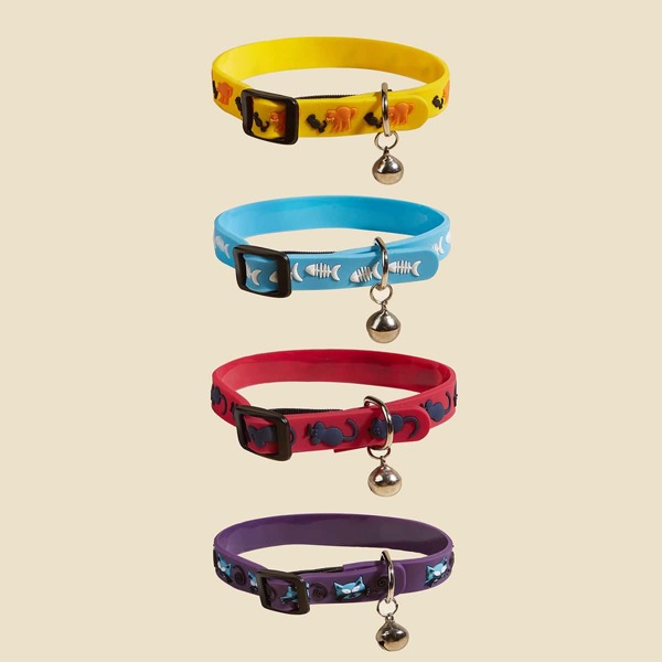 

1pc Bell Decor Random Color Pet Collar, Multicolor