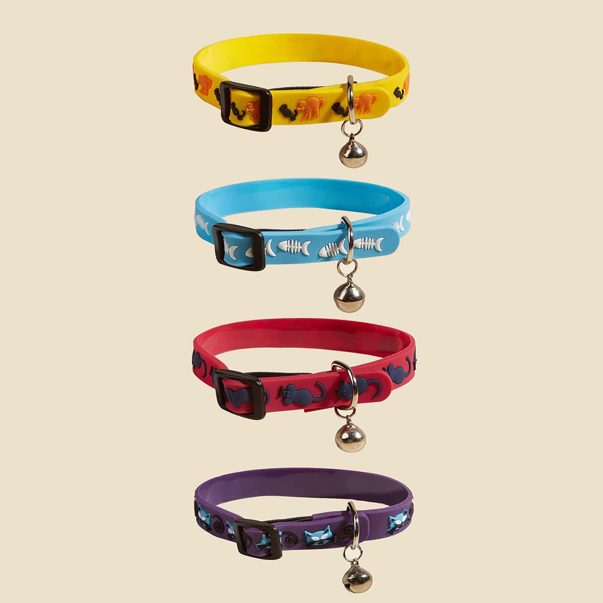 

1pc Bell Decor Random Color Pet Collar, Multicolor