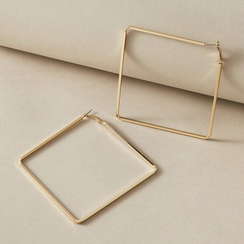 

Geo Hoop Earrings, Gold