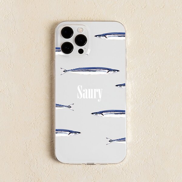 

Saury Clear Phone Case, Multicolor