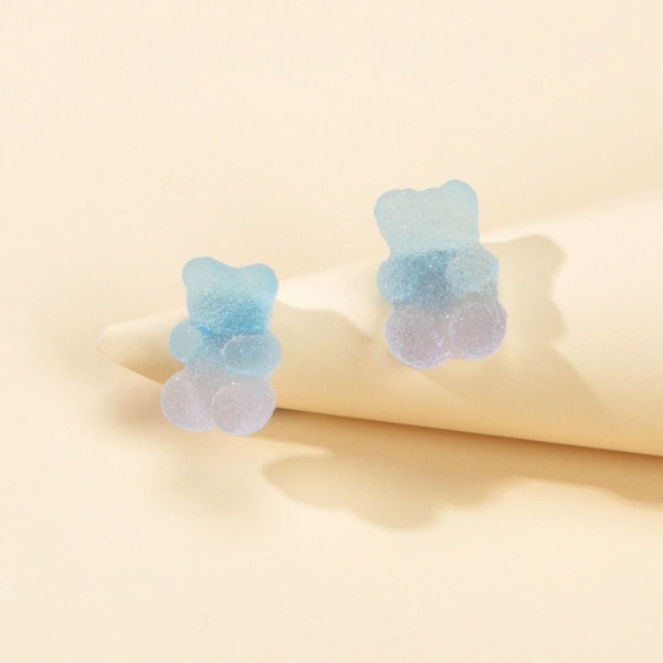 

Cartoon Bear Design Earrings, Multicolor