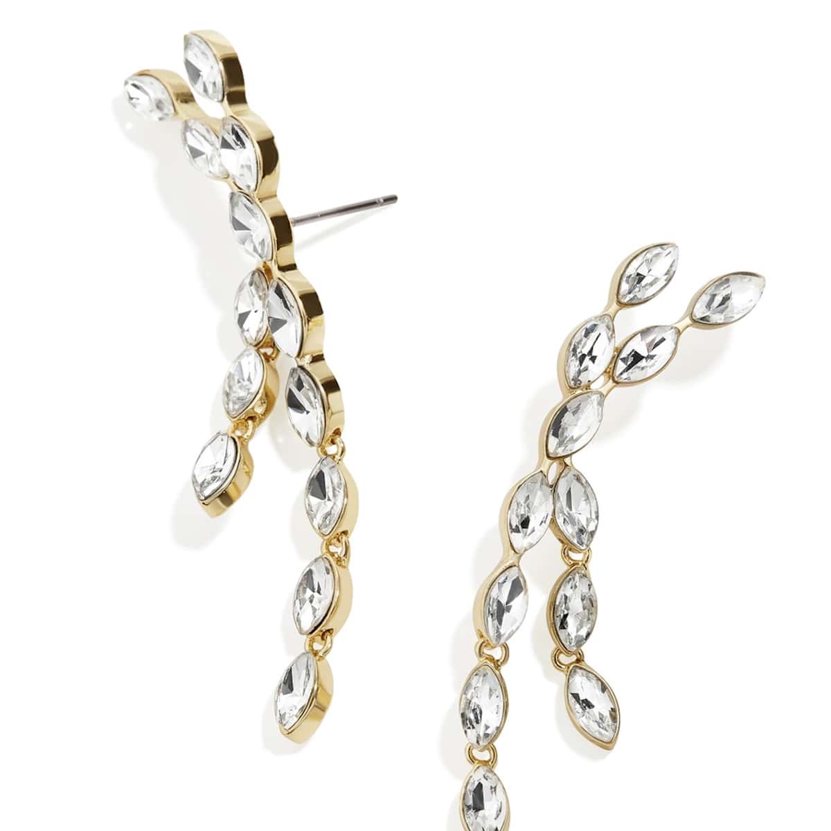 

Rhinestone Charm Earrings, White