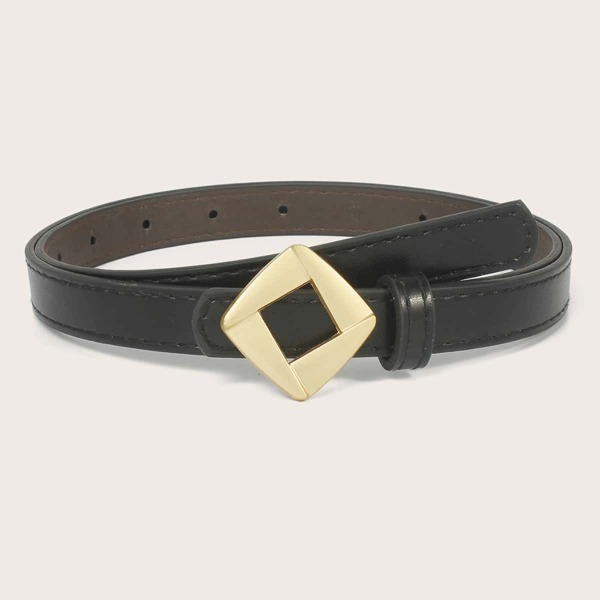 

Geometric Buckle Belt, Black