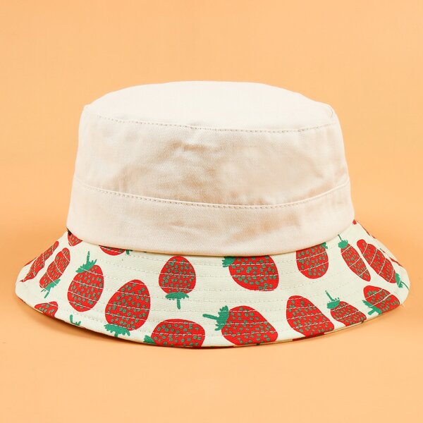 

Toddler Kids Strawberry Print Bucket Hat, Multicolor