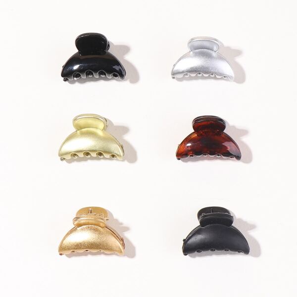 

6pcs Simple Hair Claw, Multicolor