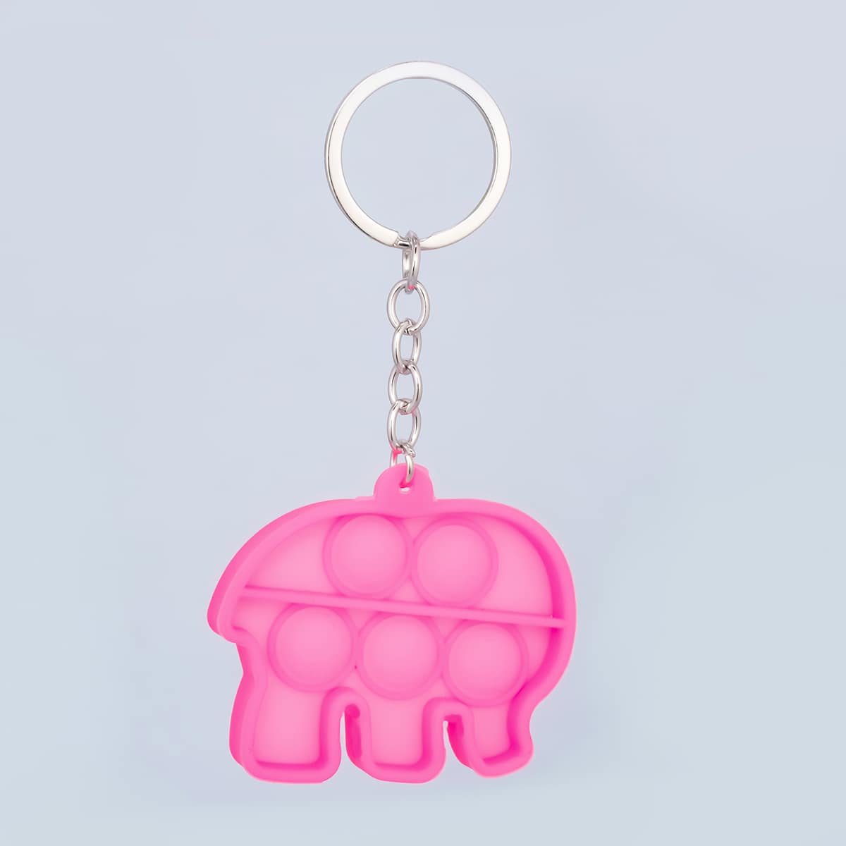 

1pc Silicone Keychain, Hot pink
