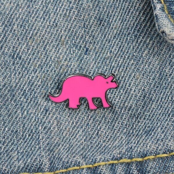 

Cartoon Dinosaur Brooch, Watermelon pink