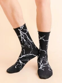 Calcetines de hombres con letra - Negro - Ver 2