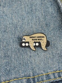 Cartoon Sloth Brooch - Multicolor - View 1