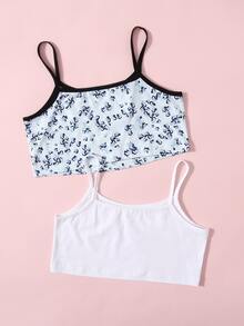 Girls 2pcs Ditsy Floral Cami Top - Multicolor - View 2