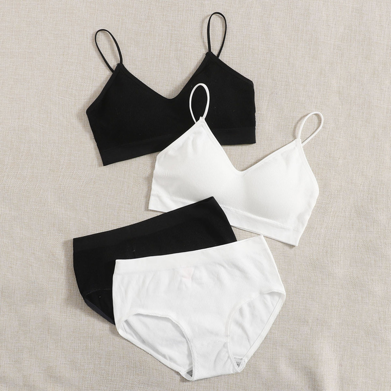 

2pack Simple Lingerie Set, Black and white