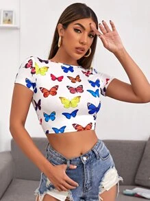 SHEIN ICON Áo thun Lộ Lưng Thú vật Gợi cảm - Nhiều màu - Xem 2