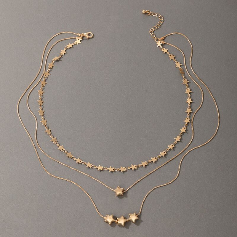 

Star Layered Necklace, Gold