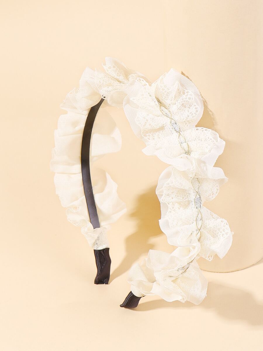 Băng đô ren - Màu be - Xem 1