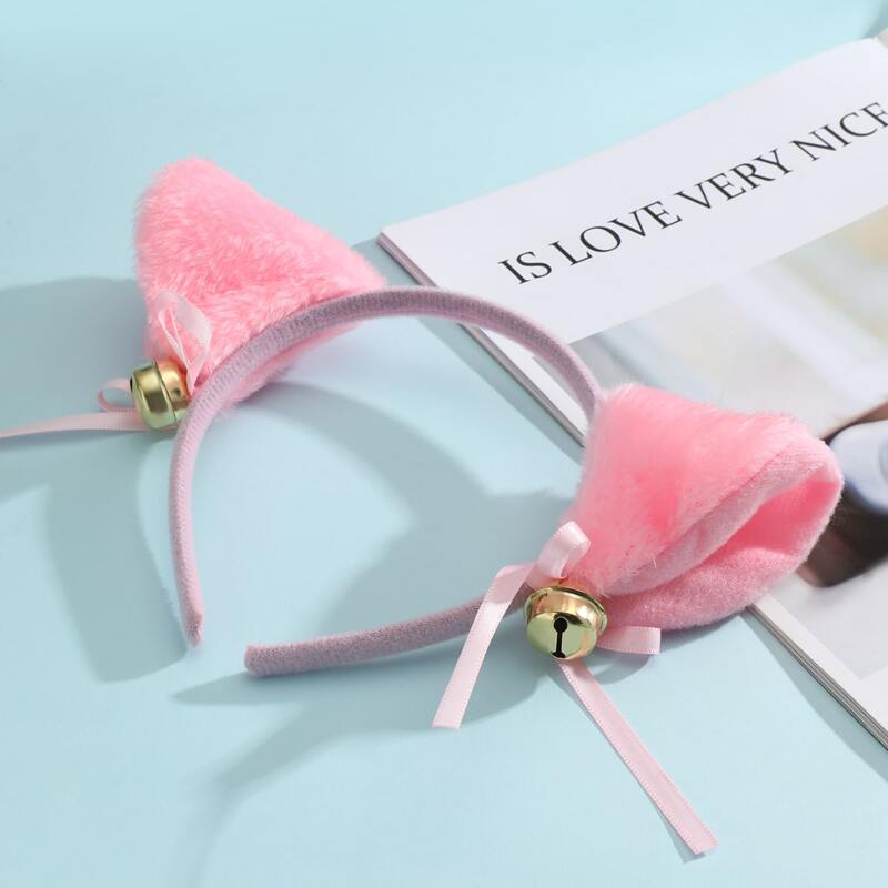 

1pc Cartoon Ear Decor Hair Hoop, Pink
