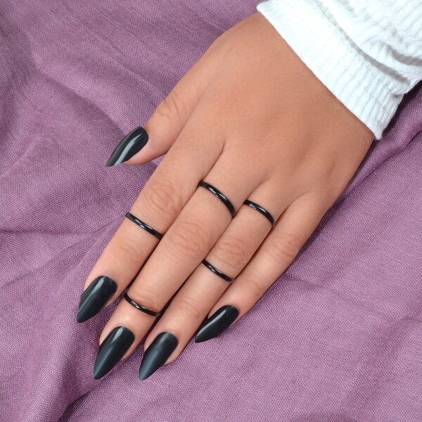 

5pcs Simple Ring, Black